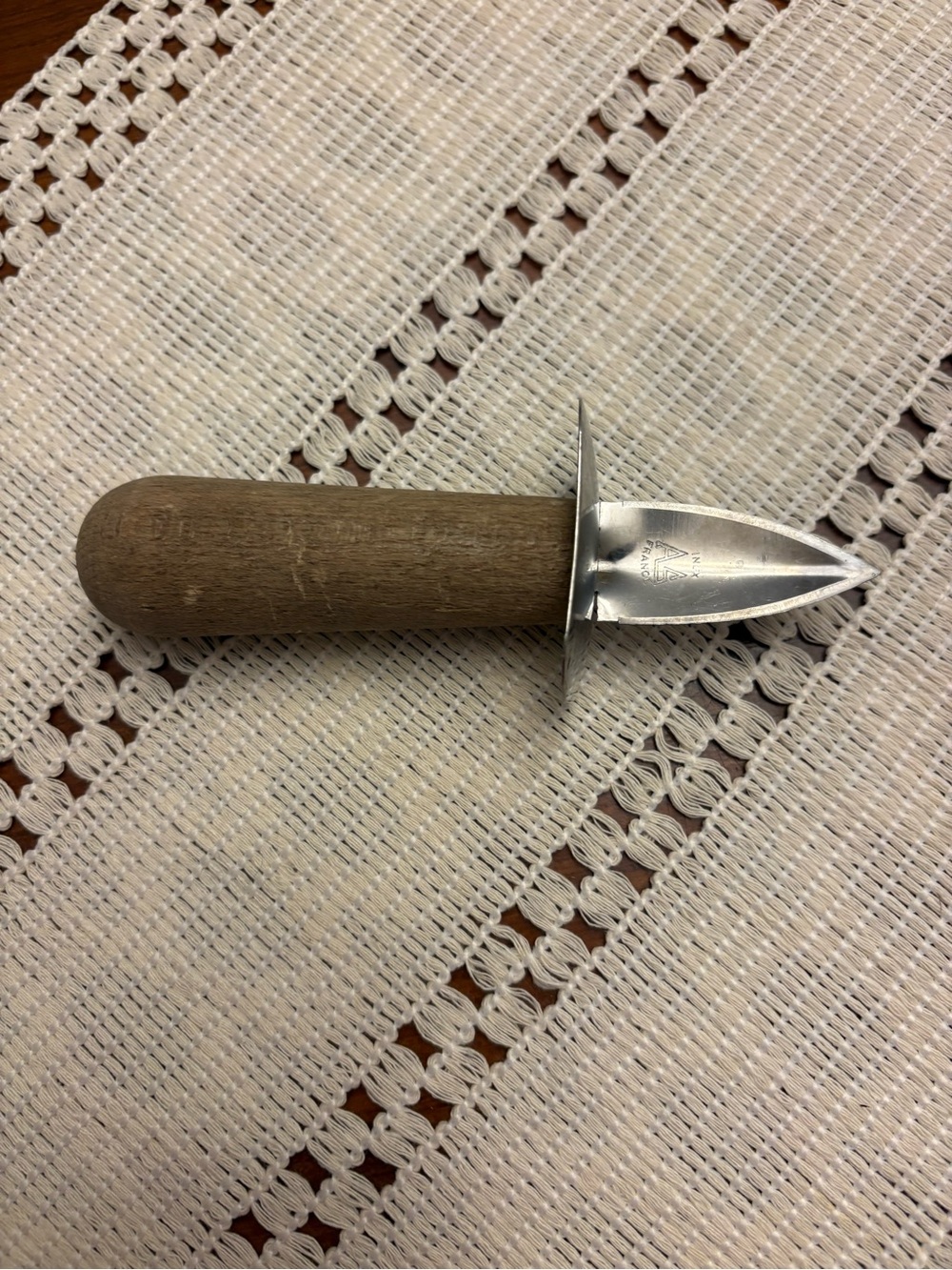 Wood-Handled Oyster Knife with Stainless Steel Blade -France personalized  w/AS